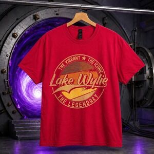 Lake Wylie The Legendary The Iconic The Vibrant Red Graphic Tee Mens Medium